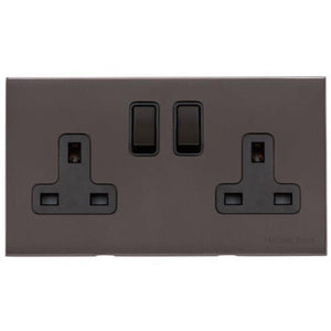 Windsor Range Aged Brass Switches & Sockets, WN50 - Double Socket (13 Amp) by Heritage Brass By M-Marcus