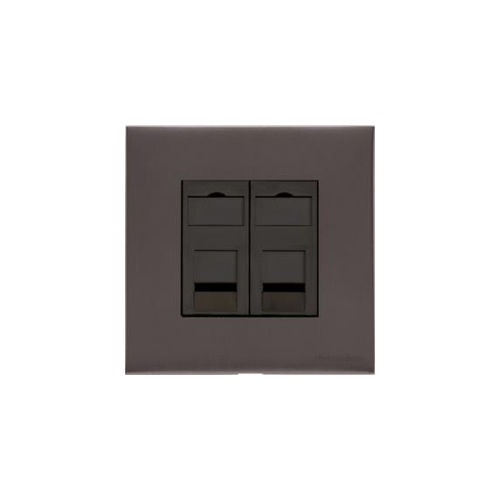 Windsor Range Matt Bronze Switches & Sockets, WN9 - 2 Gang Secondary Line Socket by Heritage Brass By M-Marcus