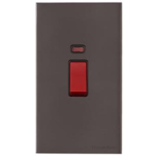 Windsor Range Dark Antique Bronze Switches & Sockets WN95 - 45A DP Cooker Switch with Neon (tall plate) by Heritage Brass By M-Marcus