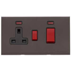 Windsor Range Aged Brass Switches & Sockets, WN50 - 45A Cooker Unit + 13A Socket by Heritage Brass By M-Marcus
