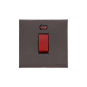 Windsor Range Satin Nickel Switches & Sockets, WN5 - 45A DP Cooker Switch with Neon (single plate) by Heritage Brass By M-Marcus
