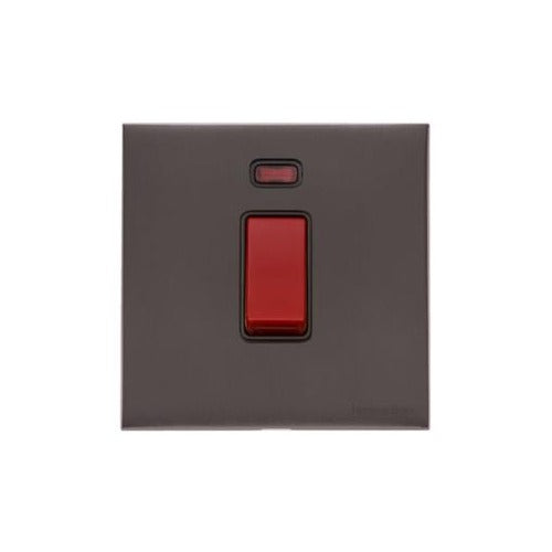 Windsor Range Matt Bronze Switches & Sockets, WN9 - 45A DP Cooker Switch with Neon (single plate) by Heritage Brass By M-Marcus