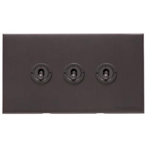 Windsor Range Matt Bronze Switches & Sockets, WN9 - 3 Gang Toggle Switch by Heritage Brass By M-Marcus