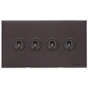 Windsor Range Matt Bronze Switches & Sockets, WN9 - 4 Gang Toggle Switch by Heritage Brass By M-Marcus