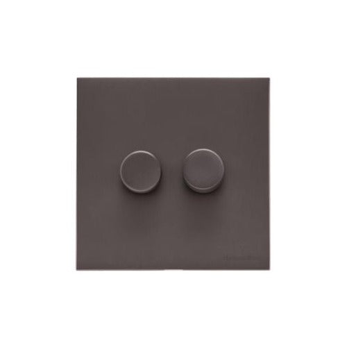 Windsor Range Satin Nickel Switches & Sockets, WN5 - 2 Gang Dimmer 400 watts (Compatible with halogen/ incandescent bulbs) by Heritage Brass By M-Marcus