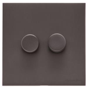 Windsor Range Matt Bronze Switches & Sockets, WN9 - 2 Gang TED Dimmer (Compatible with LED Lamps) by Heritage Brass By M-Marcus