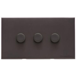 Windsor Range Matt Bronze Switches & Sockets, WN9 - 3 Gang Dimmer 250 watts (Compatible with halogen/ incandescent bulbs) by Heritage Brass By M-Marcus