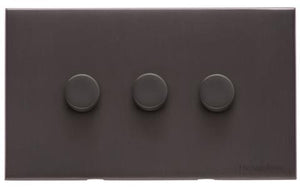 Windsor Range Matt Bronze Switches & Sockets, WN9 - 3 Gang TED Dimmer (Compatible with LED Lamps) by Heritage Brass By M-Marcus