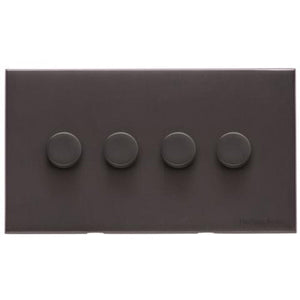 Windsor Range Aged Brass Switches & Sockets, WN50 - 4 Gang Dimmer 400 watts(Compatible with halogen/ incandescent bulbs) by Heritage Brass By M-Marcus