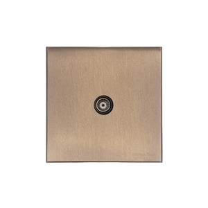 Windsor Range Antique Brass Switches & Sockets, WN91 - 1 Gang Isolated TV Coaxial Socket by Heritage Brass By M-Marcus