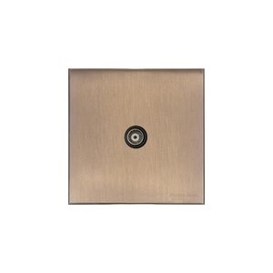 Windsor Range Matt Antique Brass Switches & Sockets, WN92 - 1 Gang Isolated TV Coaxial Socket by Heritage Brass By M-Marcus