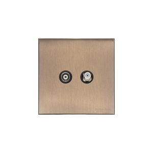 Windsor Range Antique Brass Switches & Sockets, WN91 - TV/Satellite Socket by Heritage Brass By M-Marcus