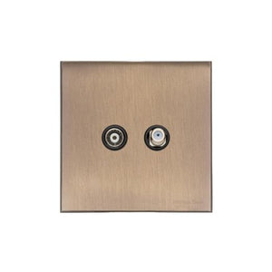 Windsor Range Matt Antique Brass Switches & Sockets, WN92 - TV/Satellite Socket by Heritage Brass By M-Marcus