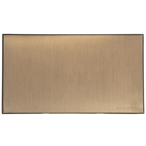 Windsor Range Matt Antique Brass Switches & Sockets, WN92 - Double Blank Plate by Heritage Brass By M-Marcus