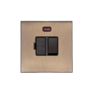 Windsor Range Antique Brass Switches & Sockets, WN91 - Switched Spur with Neon (13 Amp) by Heritage Brass By M-Marcus