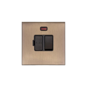 Windsor Range Antique Brass Switches & Sockets, WN91 - Switched Spur with Neon (13 Amp) by Heritage Brass By M-Marcus
