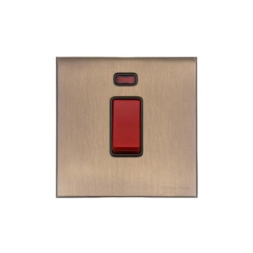 Windsor Range Antique Brass Switches & Sockets, WN91 - 45A DP Cooker Switch with Neon (single plate) by Heritage Brass By M-Marcus