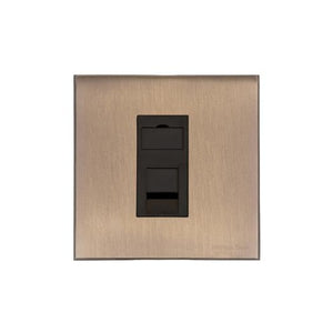 Windsor Range Matt Antique Brass Switches & Sockets, WN92 - 1 Gang CAT6 by Heritage Brass By M-Marcus