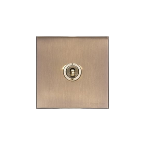 Windsor Range Matt Antique Brass Switches & Sockets, WN92 - 1 Gang Toggle Switch by Heritage Brass By M-Marcus
