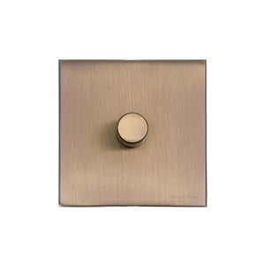 Windsor Range Antique Brass Switches & Sockets, WN91 - 1 Gang Dimmer 400 watts (Compatible with halogen/ incandescent bulbs) by Heritage Brass By M-Marcus