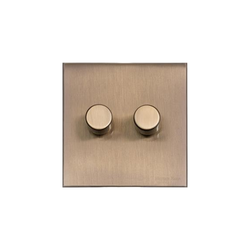 Windsor Range Antique Brass Switches & Sockets, WN91 - 2G Multi Location Primary Dimmer by Heritage Brass By M-Marcus