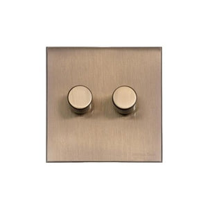 Windsor Range Antique Brass Switches & Sockets, WN91 - 2G Multi Location Secondary Dimmer by Heritage Brass By M-Marcus
