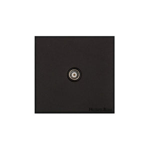 Windsor Range Matt Black Switches & Sockets, WBK - 1 Gang Non-Isolated TV Coaxial Socket by Heritage Brass By M-Marcus
