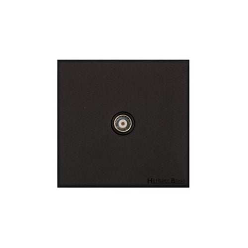 Windsor Range Matt Black Switches & Sockets, WBK - 1 Gang Non-Isolated TV Coaxial Socket by Heritage Brass By M-Marcus