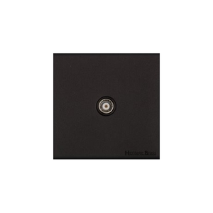 Windsor Range Matt Black Switches & Sockets, WBK - 1 Gang Isolated TV Coaxial Socket by Heritage Brass By M-Marcus