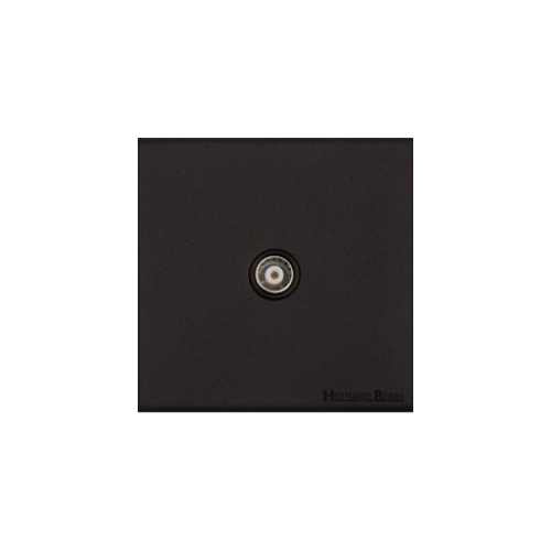 Windsor Range Matt Black Switches & Sockets, WBK - 1 Gang Isolated TV Coaxial Socket by Heritage Brass By M-Marcus