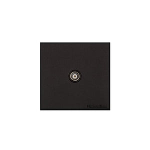 Windsor Range Matt Black Switches & Sockets, WBK - 1 Gang Isolated TV Coaxial Socket by Heritage Brass By M-Marcus