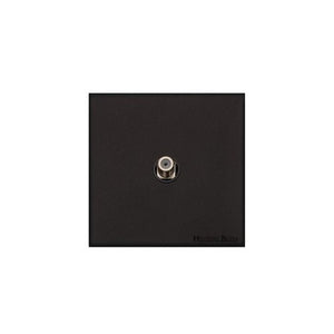 Windsor Range Matt Black Switches & Sockets, WBK - 1 Gang Satellite Socket by Heritage Brass By M-Marcus