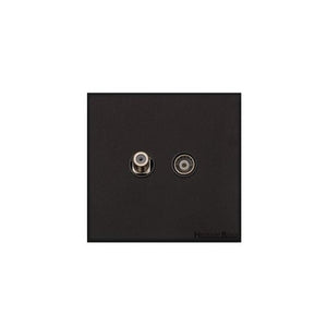 Windsor Range Matt Black Switches & Sockets, WBK - TV/Satellite Socket by Heritage Brass By M-Marcus