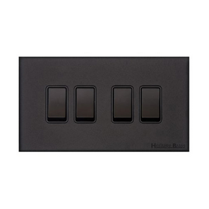 Windsor Range Matt Black Switches & Sockets, WBK - Single Socket (13 Amp) by Heritage Brass By M-Marcus