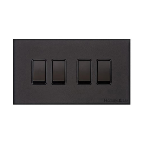 Windsor Range Matt Black Switches & Sockets, WBK - Single Socket (13 Amp) by Heritage Brass By M-Marcus