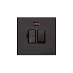 Windsor Range Matt Black Switches & Sockets, WBK - Switched Spur with Neon (13 Amp) by Heritage Brass By M-Marcus