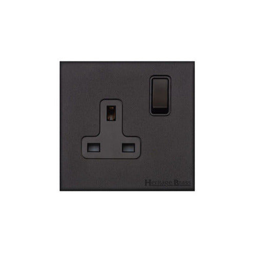 Windsor Range Matt Black Switches & Sockets, WBK - Single Socket (13 Amp) by Heritage Brass By M-Marcus