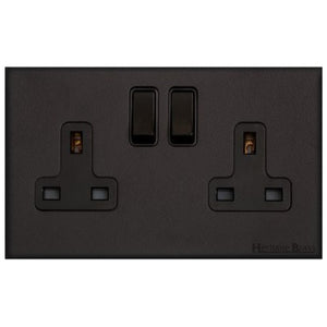 Windsor Range Jet Black (Project Finish) Double Socket (13 Amp)