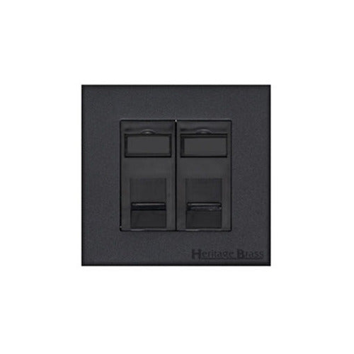 Windsor Range Jet Black (Project Finish) 2 Gang Secondary Line Socket