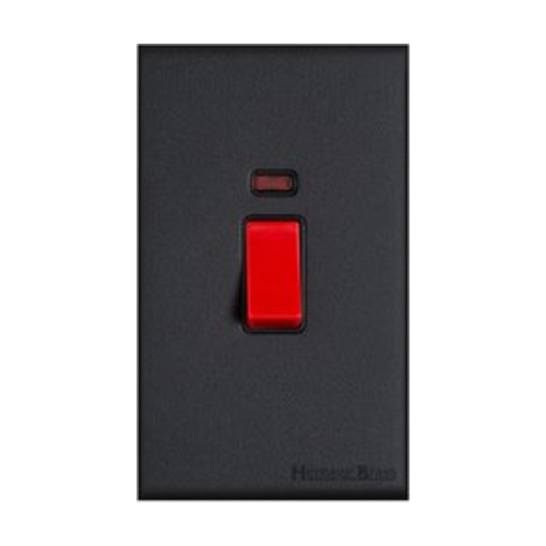 Windsor Range Matt Black Switches & Sockets, WBK - 1 Gang Intermediate Rocker Switch by Heritage Brass By M-Marcus