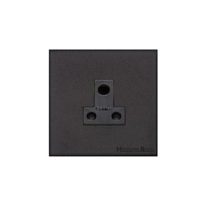 Windsor Range Matt Black Switches & Sockets, WBK - 5 Amp 3 Round Pin Socket by Heritage Brass By M-Marcus