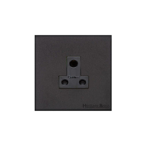 Windsor Range Matt Black Switches & Sockets, WBK - 5 Amp 3 Round Pin Socket by Heritage Brass By M-Marcus