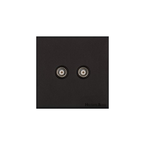 Windsor Range Matt Black Switches & Sockets, WBK - TV/FM Diplexed Socket by Heritage Brass By M-Marcus