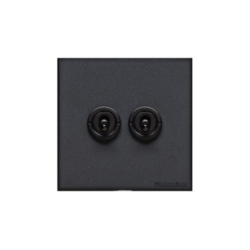 Windsor Range Matt Black Switches & Sockets, WBK - 1 Gang Intermediate Toggle Switch by Heritage Brass By M-Marcus