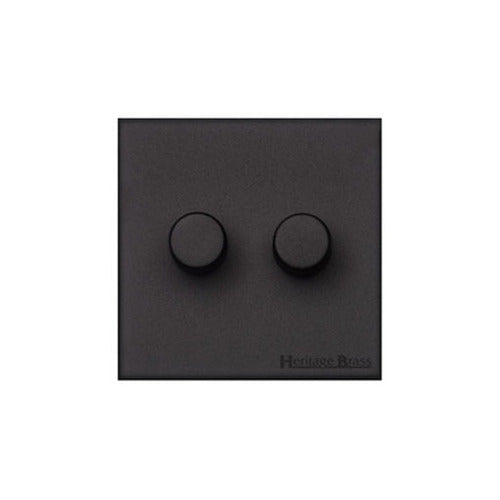 Windsor Range Matt Black Switches & Sockets, WBK - 2G Multi Location Secondary Dimmer by Heritage Brass By M-Marcus