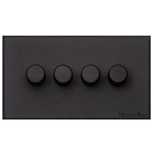 Windsor Range Matt Black Switches & Sockets, WBK - 4G Multi Location Secondary Dimmer by Heritage Brass By M-Marcus