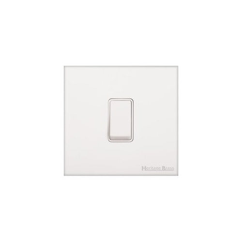 Windsor Range Matt White Switches & Sockets, WNW - 1 Gang Rocker Switch by Heritage Brass By M-Marcus