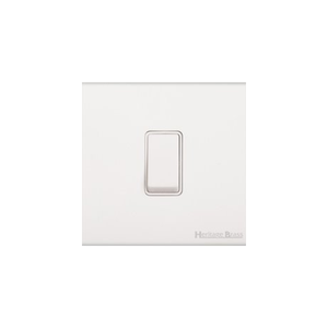 Windsor Range Matt White Switches & Sockets, WNW - 1 Gang Rocker Switch by Heritage Brass By M-Marcus