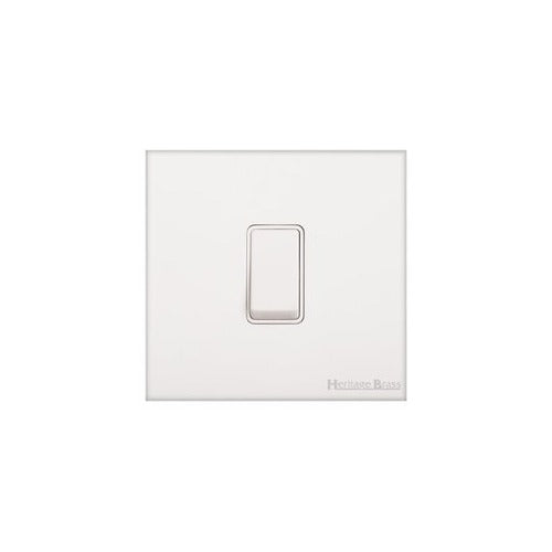 Windsor Range Matt White Switches & Sockets, WNW - 1 Gang Intermediate Rocker Switch by Heritage Brass By M-Marcus