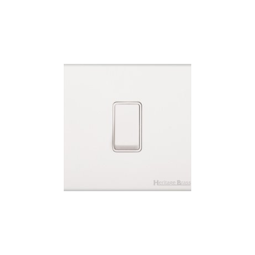 Windsor Range Matt White Switches & Sockets, WNW - 1 Gang Intermediate Rocker Switch by Heritage Brass By M-Marcus
